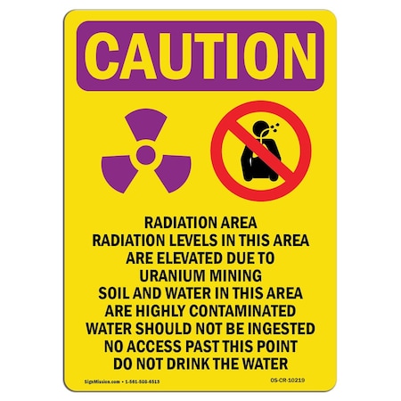 OSHA CAUTION RADIATION Sign, OSHA-Chemical-Gas-Sign-OREP-31194_1000, 14in X 10in Rigid Plastic